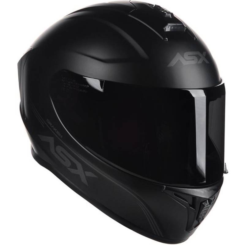 CAPACETE ASX DRAKEN SOLID PRETO FOSCO