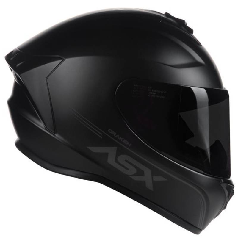 CAPACETE ASX DRAKEN SOLID PRETO FOSCO