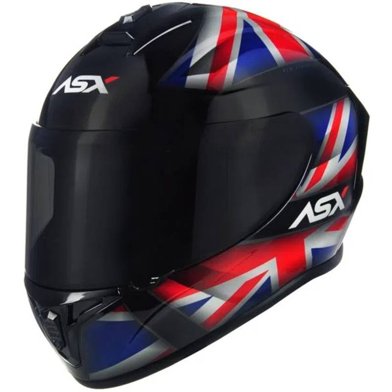 CAPACETE ASX DRAKEN UK INGLATERRA PRETO/VERMELHO/AZUL