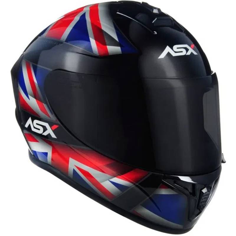 CAPACETE ASX DRAKEN UK INGLATERRA PRETO/VERMELHO/AZUL