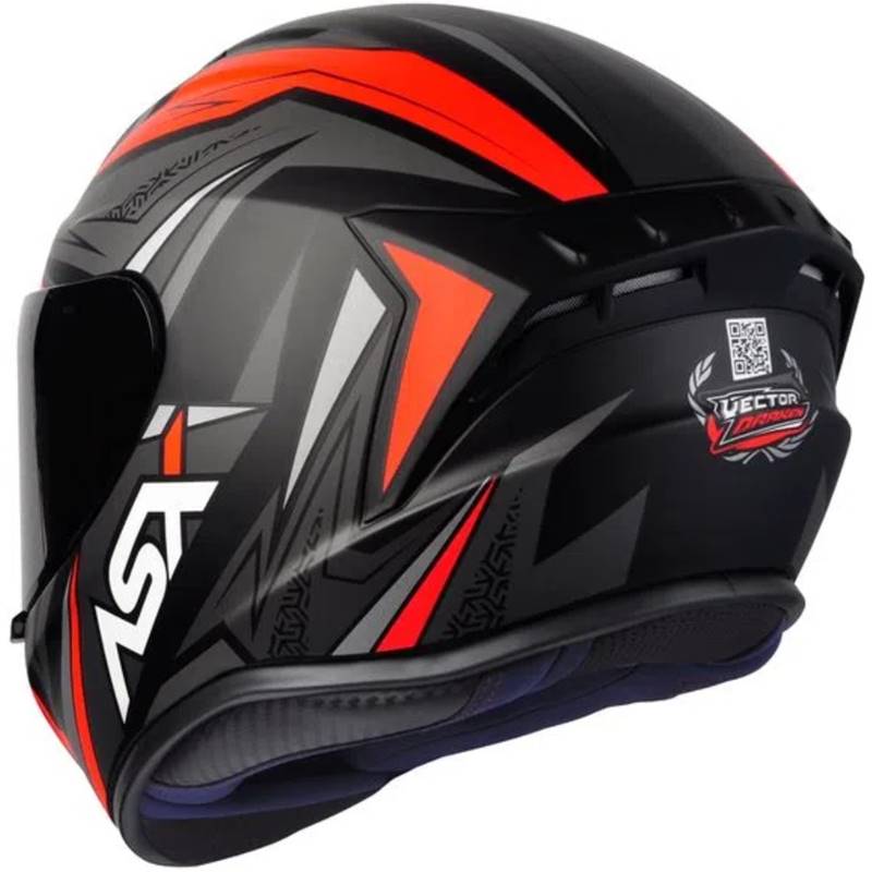 CAPACETE ASX DRAKEN VECTOR PRETO/CINZA/VERMELHO