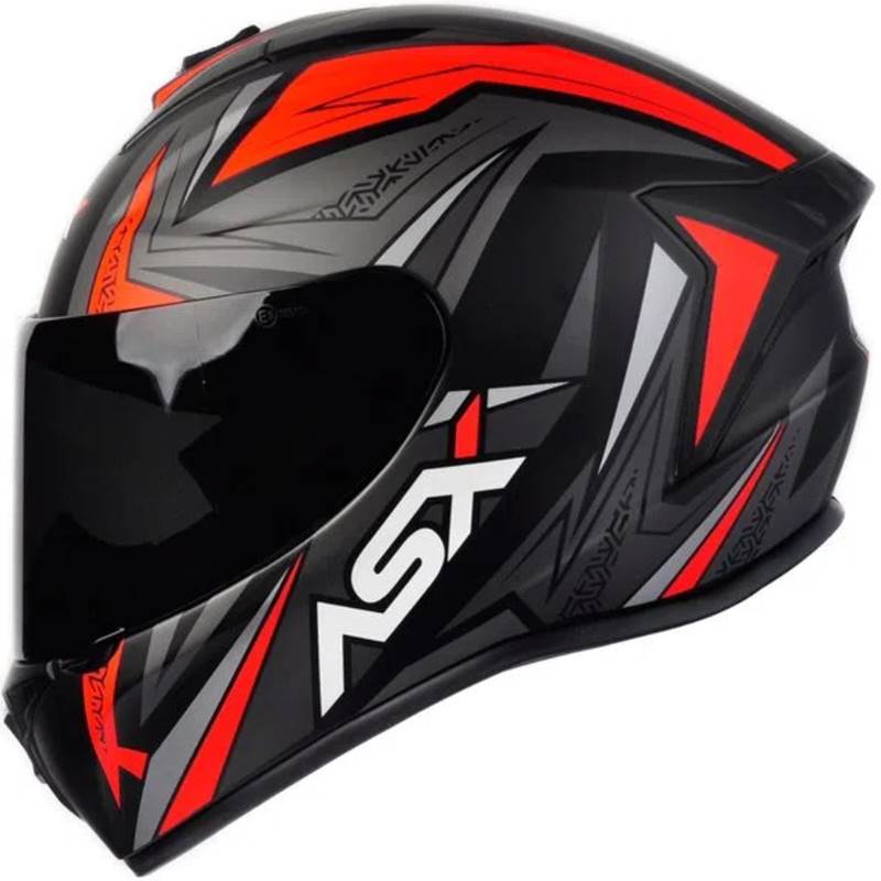 CAPACETE ASX DRAKEN VECTOR PRETO/CINZA/VERMELHO