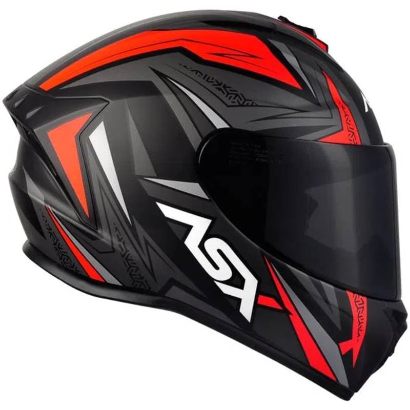 CAPACETE ASX DRAKEN VECTOR PRETO/CINZA/VERMELHO