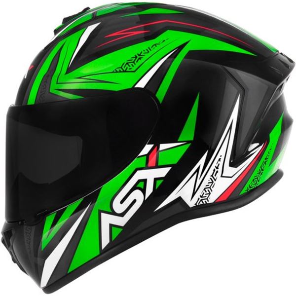 CAPACETE ASX DRAKEN VECTOR PRETO/VERDE/BRANCO