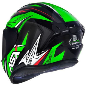 CAPACETE ASX DRAKEN VECTOR PRETO/VERDE/BRANCO