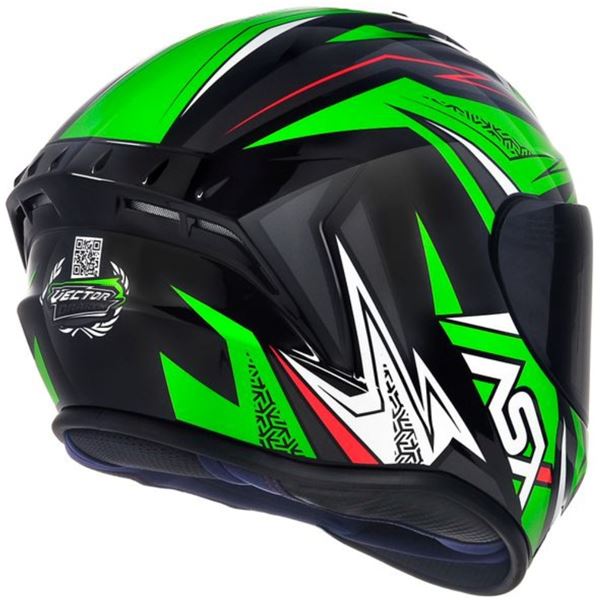 CAPACETE ASX DRAKEN VECTOR PRETO/VERDE/BRANCO