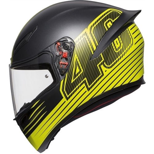 Capacete AGV K1 Edge 46 Preto/Amarelo Fluor (Valentino Rossi) - Macaléo Capacetes