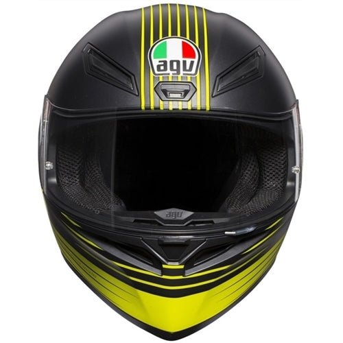 Capacete AGV K1 Edge 46 Preto/Amarelo Fluor (Valentino Rossi) - Macaléo Capacetes