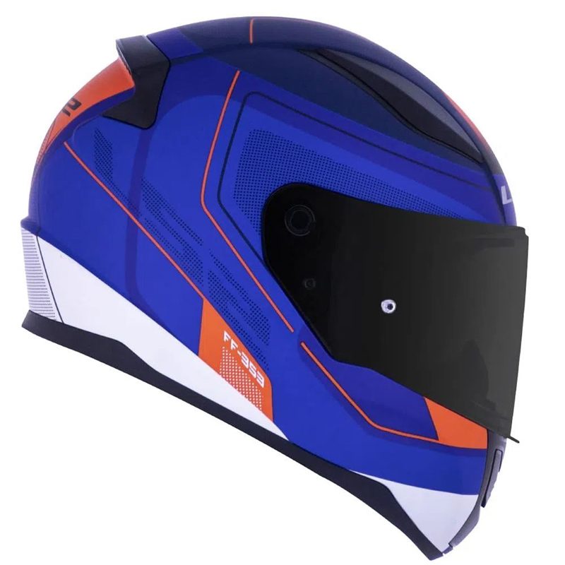 CAPACETE LS2 FF358 DRAZE BRANCO/AZUL/VERMELHO - Macaléo Capacetes