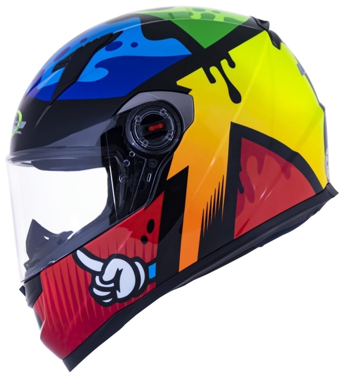 CAPACETE LS2 FF358 MASTERPIECE AMARELO/VERMELHO/ VERDE - Macaléo Capacetes