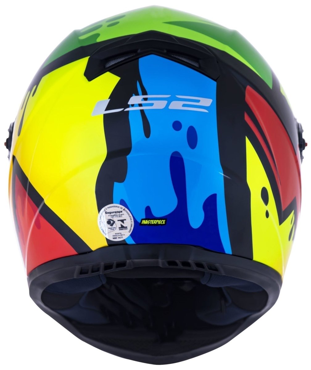 CAPACETE LS2 FF358 MASTERPIECE AMARELO/VERMELHO/ VERDE - Macaléo Capacetes