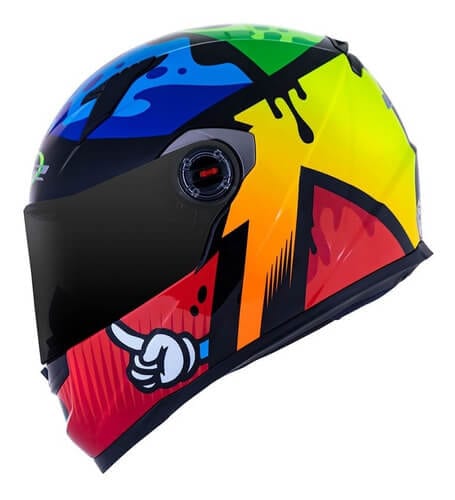 CAPACETE LS2 FF358 MASTERPIECE AMARELO/VERMELHO/ VERDE - Macaléo Capacetes