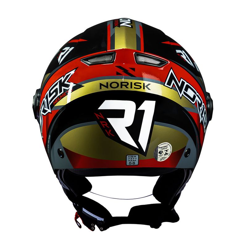 CAPACETE NORISK ORION R1 VERMELHO - Macaléo Capacetes